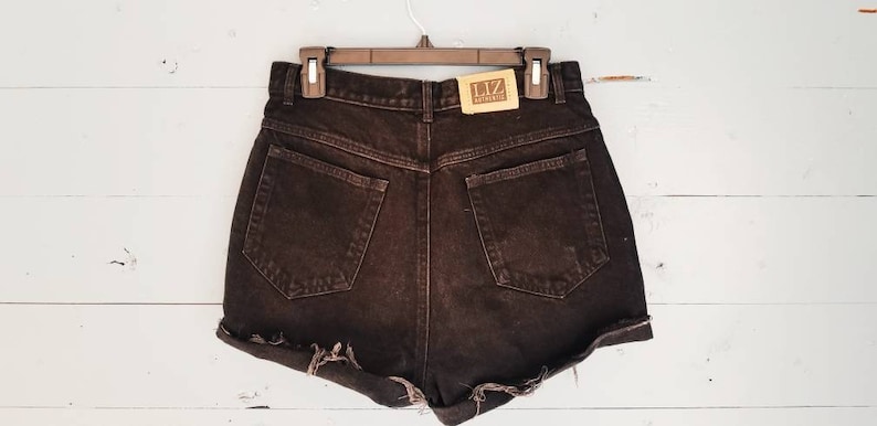 Size 910 Vintage Demin Cut Off Shorts | Vintage Lizwear Black Cutoffs High Rise 30W