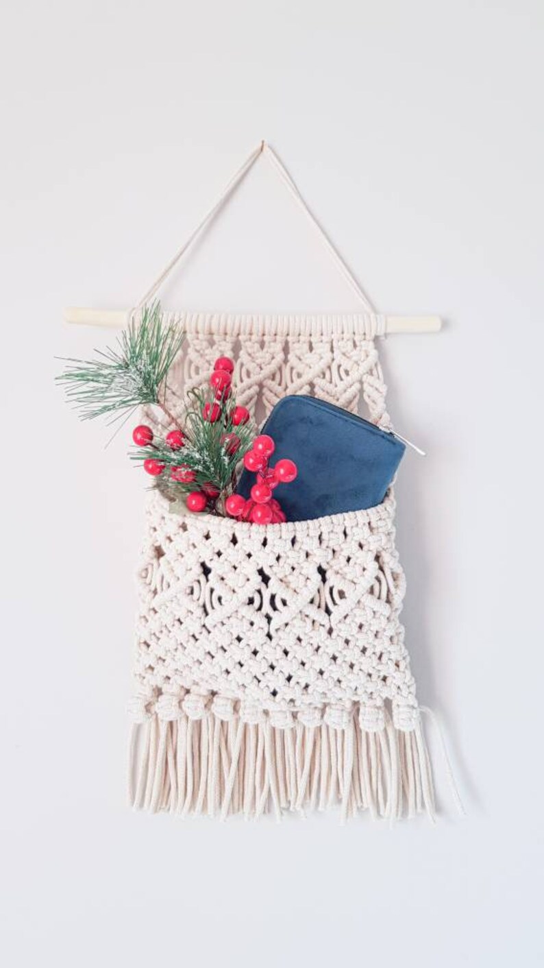 Macrame Pocket Wall Hanging /boho Deco/ Macrame Pouch / Wall Etsy UK