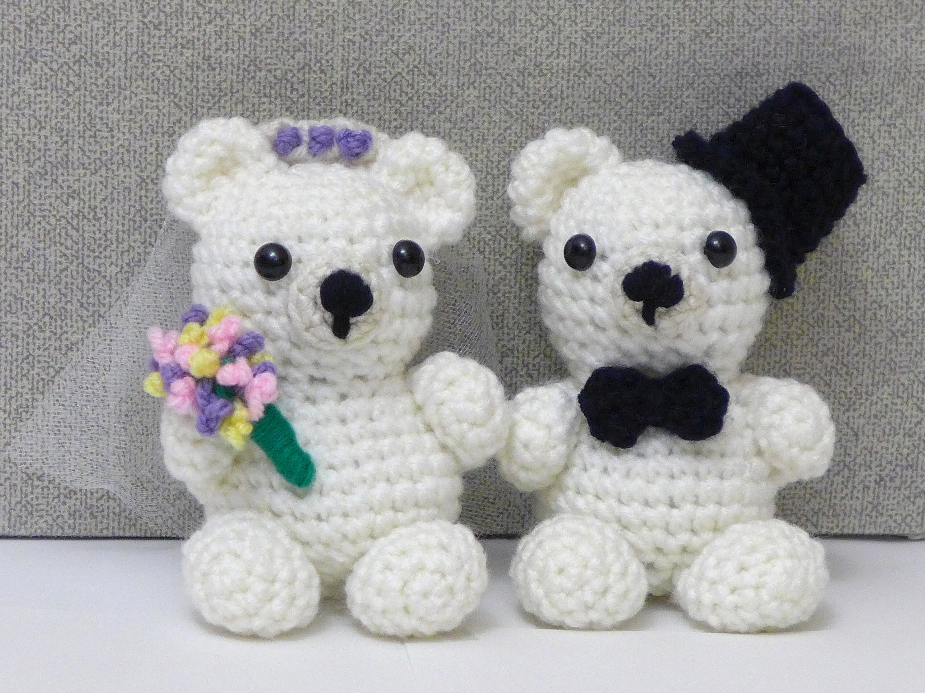 Crochet Wedding Teddy Bear Couple Stuffed Animal Amigurumi Etsy