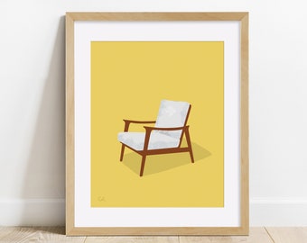 Mid-Century Modern Chair - Digital Download Furniture Art Print