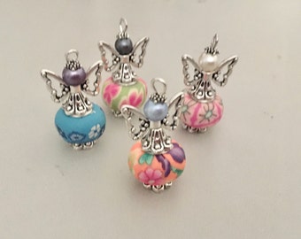 4pc Angel Charms/pendant set,medium angels,  random colors, ApoloAngels Collection, jewelry Making, earrings,pendants,bracelets and more