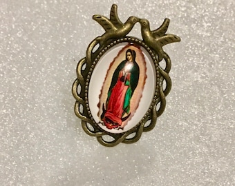 New Virgen De Guadalupe Bronze Adjustable Ring