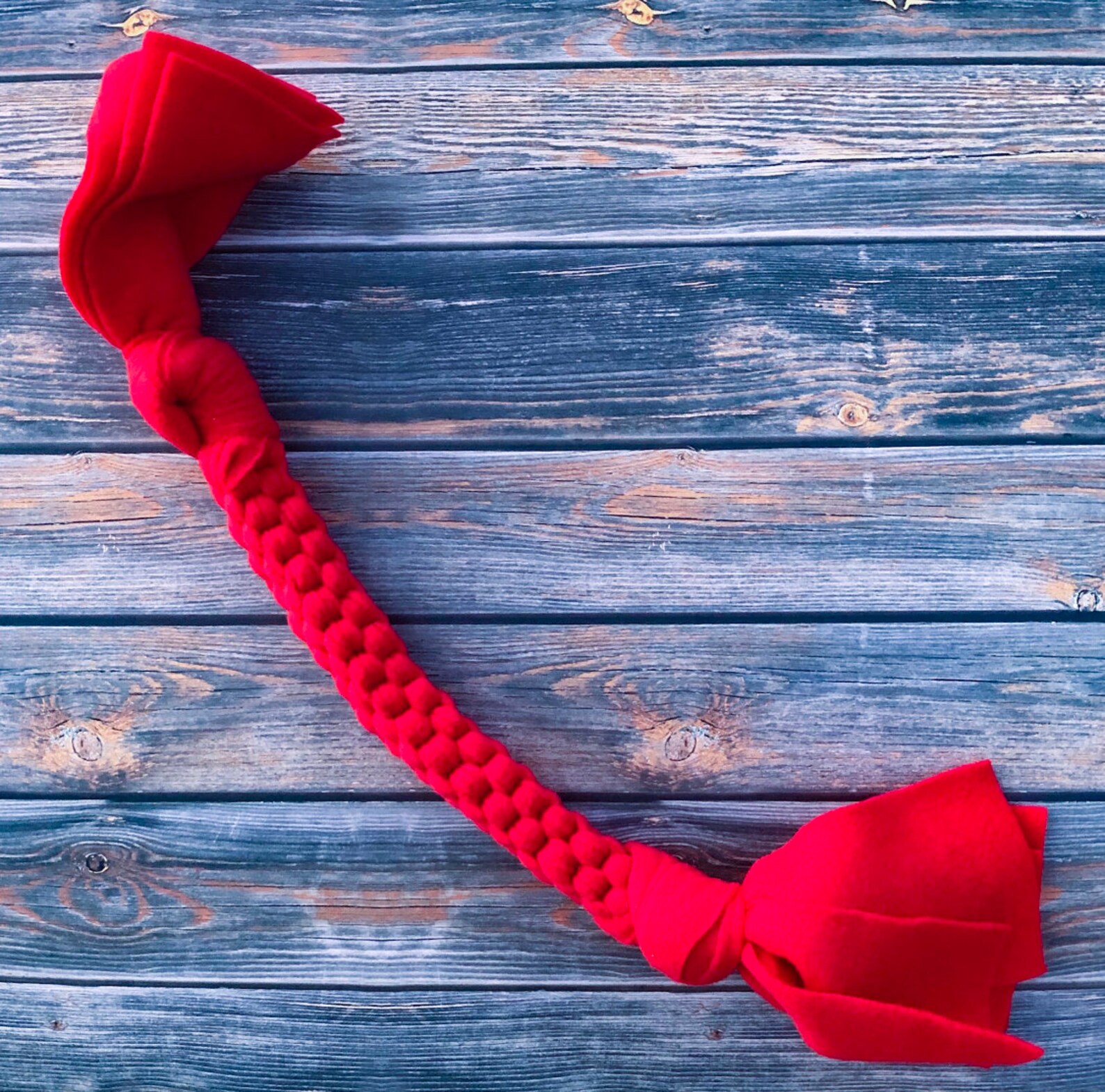 Fleece Braid Dog Toy 4 Square Large Etsy