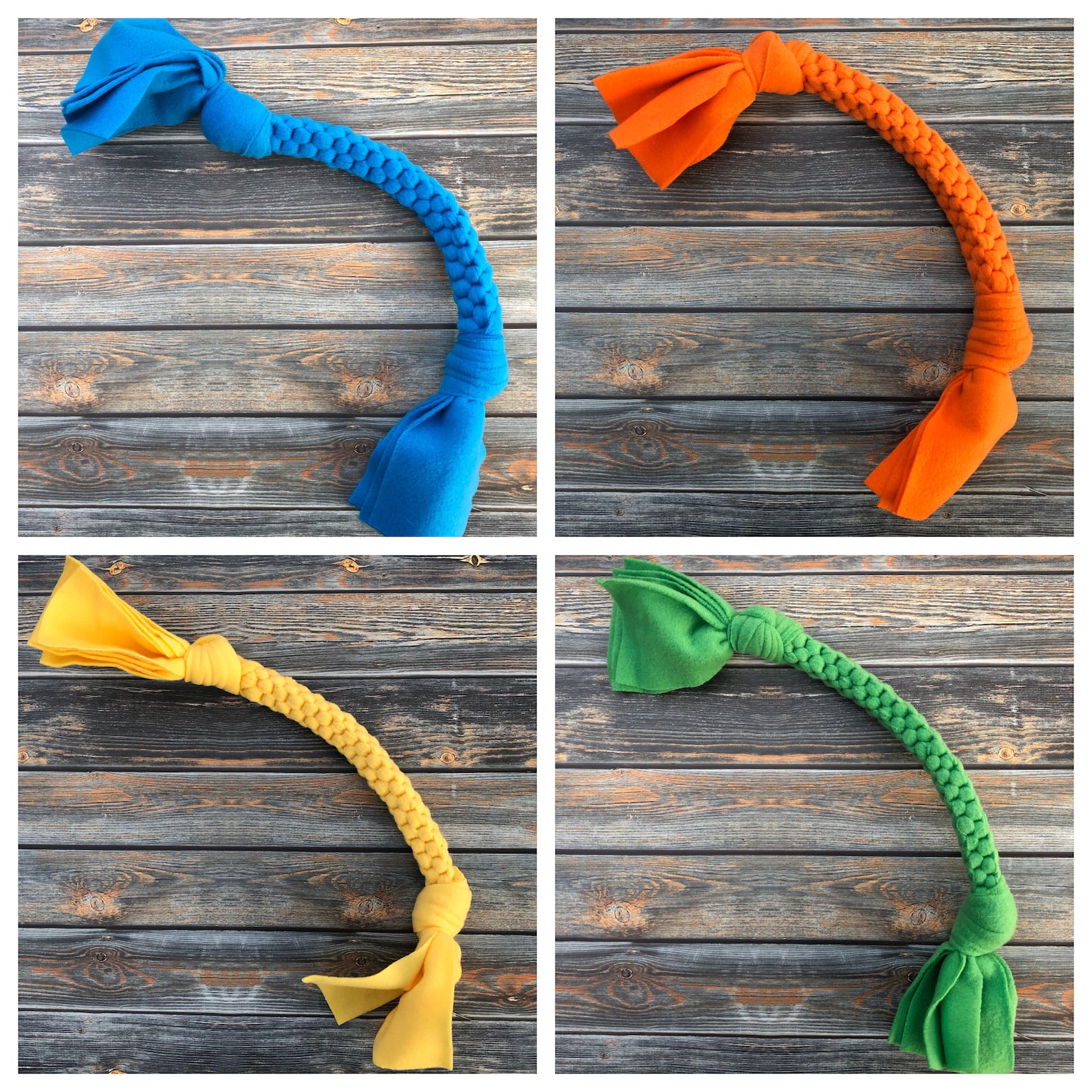 Fleece Braid Dog Toy 4 Square Large Etsy