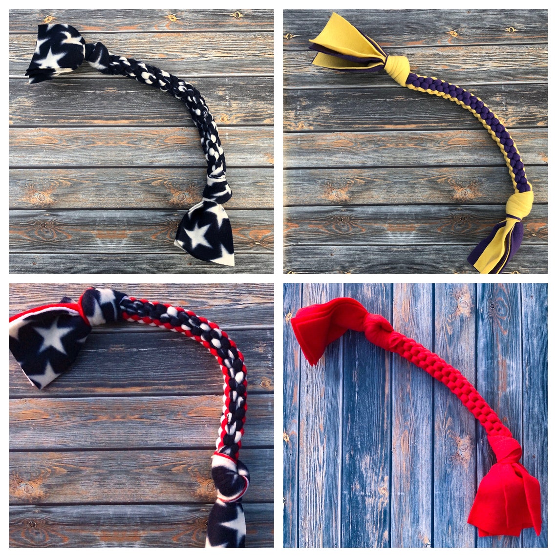 Fleece Braid Dog Toy 4 Square Large Etsy