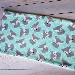 Grey Fox Baby Burp Cloth, Large
