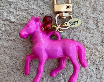 Acrylic Horse Bag Charm: Dainty Keychain Accessory