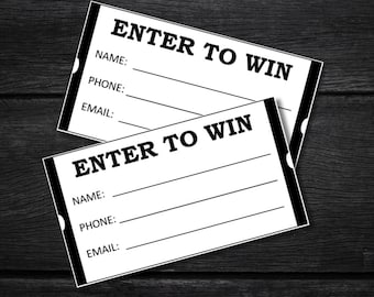 ENTER TO WIN Raffle Tickets Black Halloween Party Idea Spooky lotto pdf Download Black | Haunted Theme Ideas | Minimalist Ticket Funeral