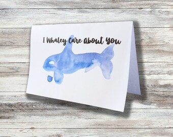 Digital Sympathy Card Download Whale Print Killer Whale Orca Watercolor Postcard Thinking of You Care About Galaxy Thoughtful Gift Idea PDF