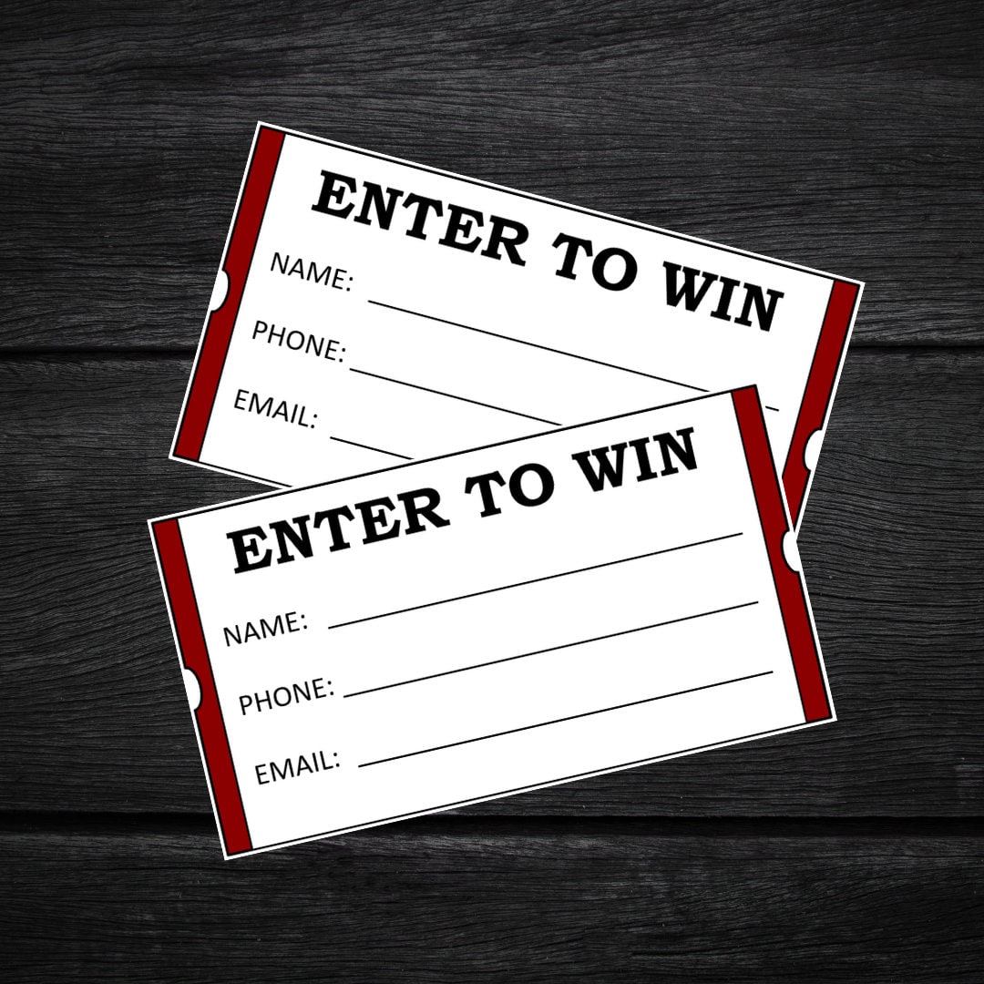 Indpendence Raffle ENTER TO WIN Raffle Tickets Dark Red and Black | Printable Tickets Pdf ...