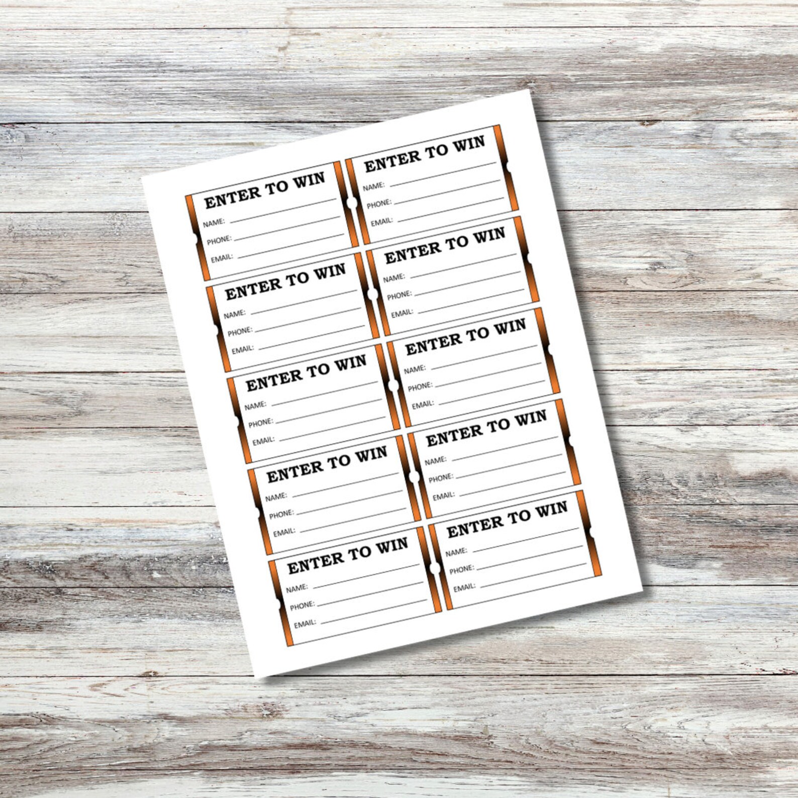 Halloweeen Raffle Sign ENTER TO WIN Raffle Tickets Halloween Party Black Orange | Printable ...