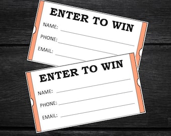 ENTER TO WIN Raffle Tickets Light Salmon Red and Black | Printable Tickets | Downloadable Document | 4th of July | Independence Day | Lotto