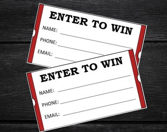 ENTER TO WIN Raffle Tickets Fire Brick Red and Black | Printable Tickets pdf | Downloadable Document | 4th of July | Independence Day | Wine