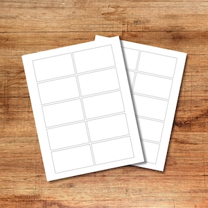 Blank Small Cards Business Card Notecards Memory Game Flashcards Template Printable | Downloadable PDF Document Blank Card Set Document 8x11