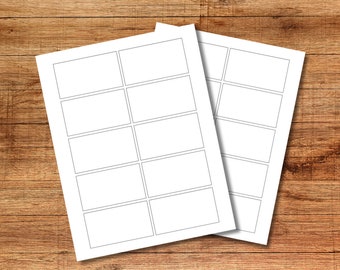 Blank Small Cards Business Card Notecards Game Flashcards Template Printable | Download PDF Document Blank Card Set Document 8x11 Thank You