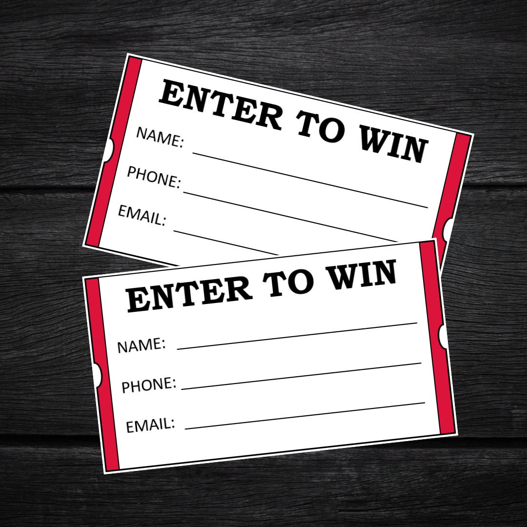 Indpendence Raffle ENTER TO WIN Raffle Tickets Crimson Red and Black | Printable Tickets ...