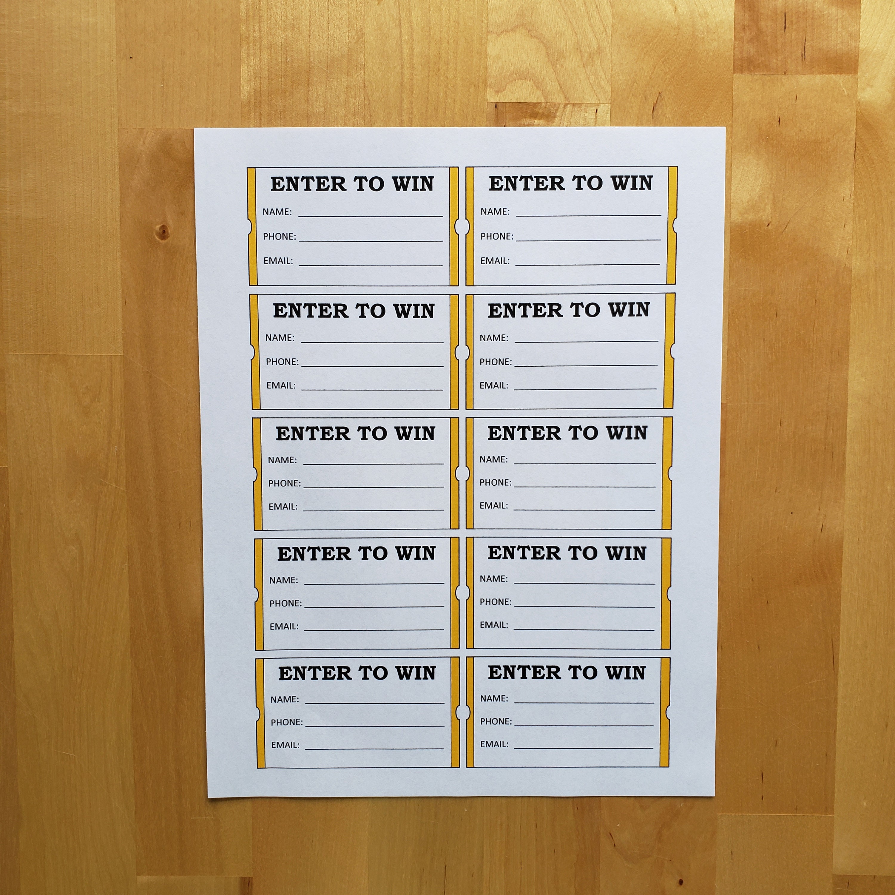 ENTER TO WIN Raffle Tickets Gold and Black | New Year's Raffle Ideas ...