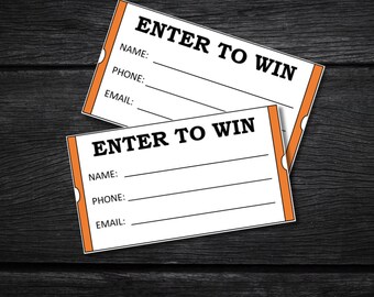 ENTER TO WIN Raffle Tickets Halloween Party Orange and Black | Printable Raffle Tickets | Raffle Ticket Pdf | Halloween Theme | Download