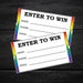 ENTER TO WIN Raffle Tickets Rainbow and Black Printable Tickets ...