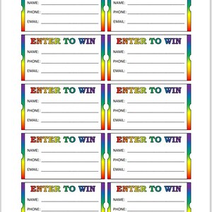 ENTER TO WIN Raffle Tickets Rainbow and Rainbow| Printable Tickets ...