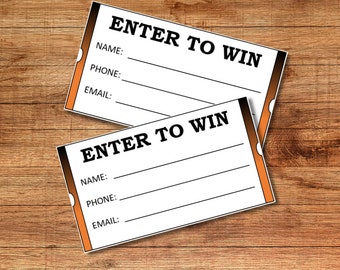 ENTER TO WIN Raffle Tickets Halloween Party Black to Orange | Printable Raffle Tickets | Raffle Ticket Pdf | Halloween Theme | Download