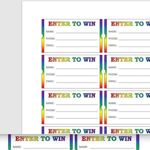 ENTER TO WIN Raffle Tickets Rainbow and Rainbow| Printable Tickets ...