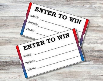 ENTER TO WIN Raffle Tickets Red and Blue Labor Day Holiday | Veteran's Day Raffle