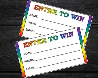 ENTER TO WIN Raffle Tickets Rainbow and Rainbow| Printable Tickets | Downloadable | Birthday Raffle Tickets | Gift Basket Raffle Ideas | pdf
