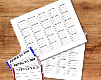 ENTER TO WIN Raffle Ticket 25 Tickets | Printable Raffle Tickets | Fundraiser Raffle Idea | Birthday Raffle Entry Tickets | Simple 25 Page
