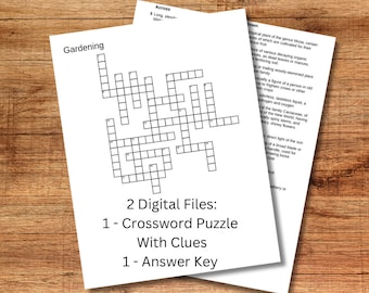 1 Puzzle - Gardening Crossword Puzzle PDF Download Printable Puzzle