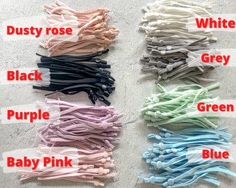 Soft Elastic Ear Loops with Stoppers: Adjustable Face Mask Supplies