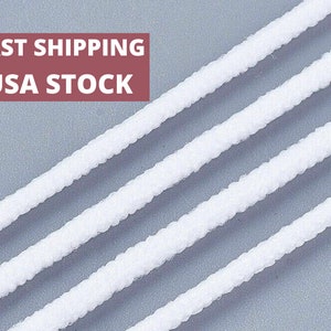 3mm Elastic Cord, Elastic for Face Mask, Elastic Cord, Elastic Band, Round Elastic, 1/8&quot; Soft Elastic - US Seller -  Make Ear loop Cord