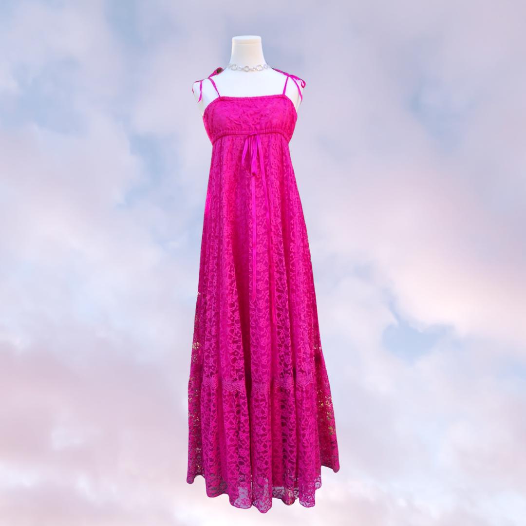 a line hot pink dress Elegant Long Chiffon Hot Pink Evening Dresses With Cape A-Line One Shoulder  Prom Dress P1887 main image 1
