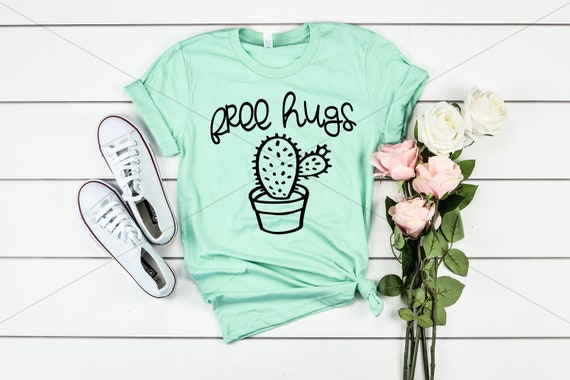 Download Free Cactus Svg File Free Hugs Cactus File Potted Cactus Shirt Etsy SVG Cut Files