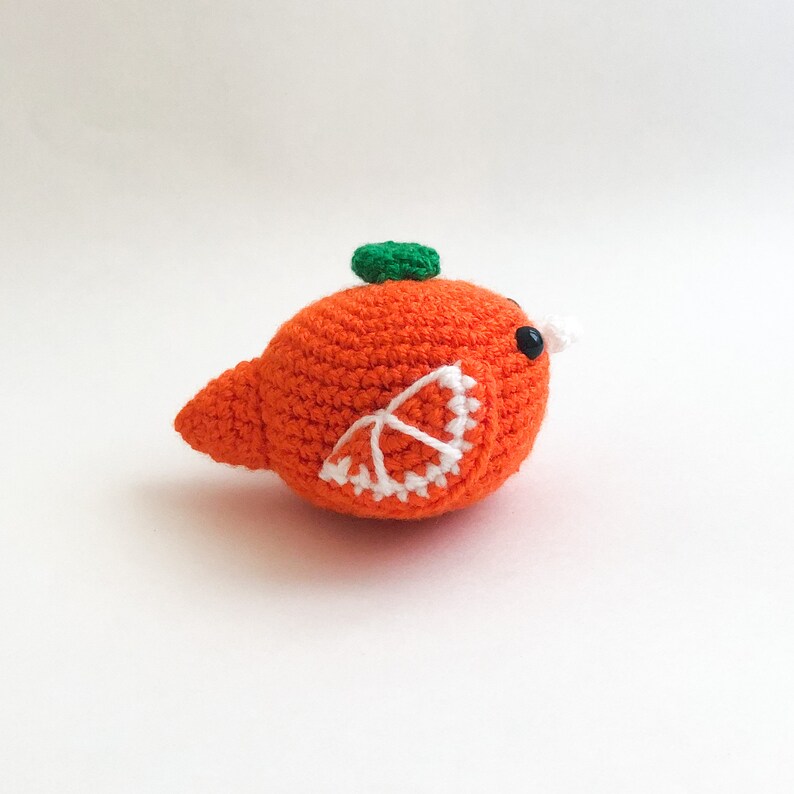 Jaffa the Orange Bird Crochet Pattern PDF, Amigurumi Fruit Food Bird Toy Pattern In English image 4