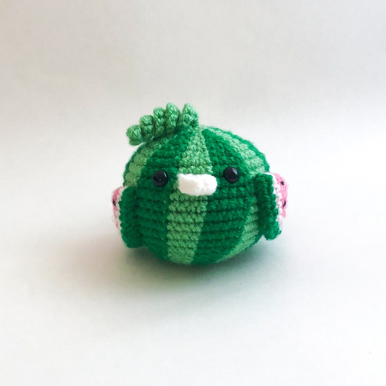 Melon the Watermelon Bird Crochet Pattern PDF, Amigurumi Fruit Food Bird Toy Pattern In English image 6