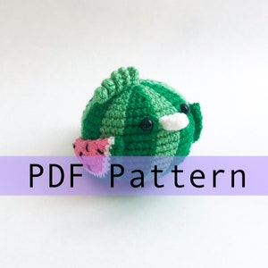 Melon the Watermelon Bird Crochet Pattern PDF, Amigurumi Fruit Food Bird Toy Pattern In English image 1