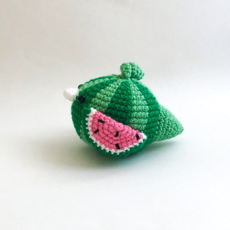 Melon the Watermelon Bird Crochet Pattern PDF, Amigurumi Fruit Food Bird Toy Pattern In English image 5