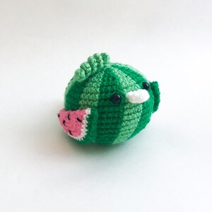 Melon the Watermelon Bird Crochet Pattern PDF, Amigurumi Fruit Food Bird Toy Pattern In English image 2