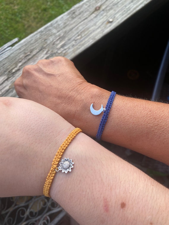 Sunflower Sun and Moon Friendship Bracelet Set Pura Vida Style Set