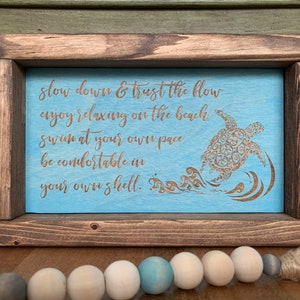 Sea turtle life, live like a sea turtle sign, Summer signs, vsco girl, beach home decor, beach house sign, ocean theme home decor