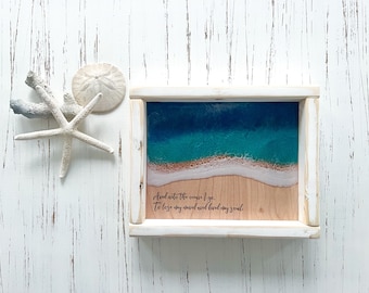 And into the ocean I go to lose my mind and find my soul, ocean epoxy resin art, beach house decor, ocean home decor, vsco girl sign, scuba