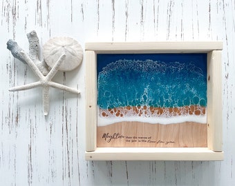 Mightier than the waves of the sea is His love for you, ocean resin sign, beach house sign, Christian wall art, motivational sign, ocean