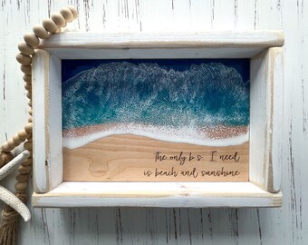 The only BS I need is beach and sunshine, ocean resin sign, beach house sign, ocean art, ocean home decor, beach house decor, vsco, scuba
