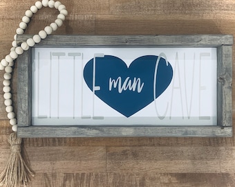 Little man cave, boy nursery decor, boy room,  baby shower gift, farmhouse nursery, rustic boy nursery decor, man cave sign