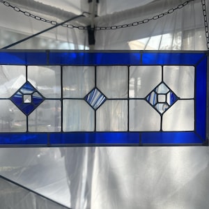 Stained Glass Panel / Transom - Traditional (Squares with bevels) (Customize)