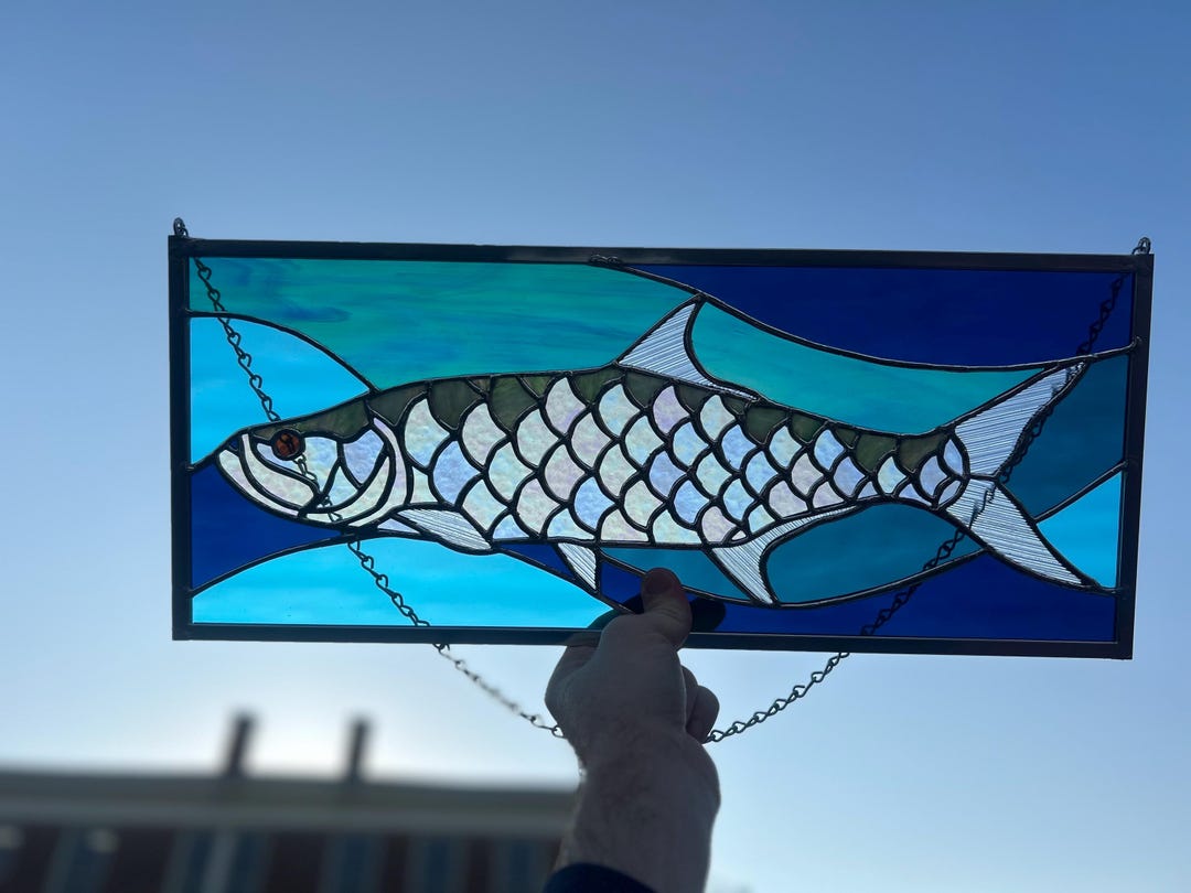 Pattern Only - Stained Glass Tarpon Fish Panel (8”x20”) - Etsy