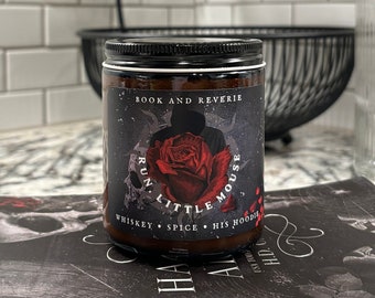 Run Little Mouse candle | whiskey, spice, his hoodie | haunting Adeline, Zade Meadows, dark romance, bookish gifts, bookish candles, Zade