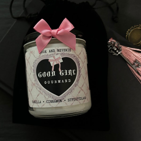 Good Girl gourmand candle | vanilla and cinnamon scented | bookish, dark romance, gifts for readers