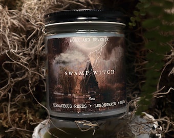 Swamp Witch Candle | herbaceous reeds, lemongrass, moss | bayou, unique scent, niche scent, unique gift, indie perfume, french quarter